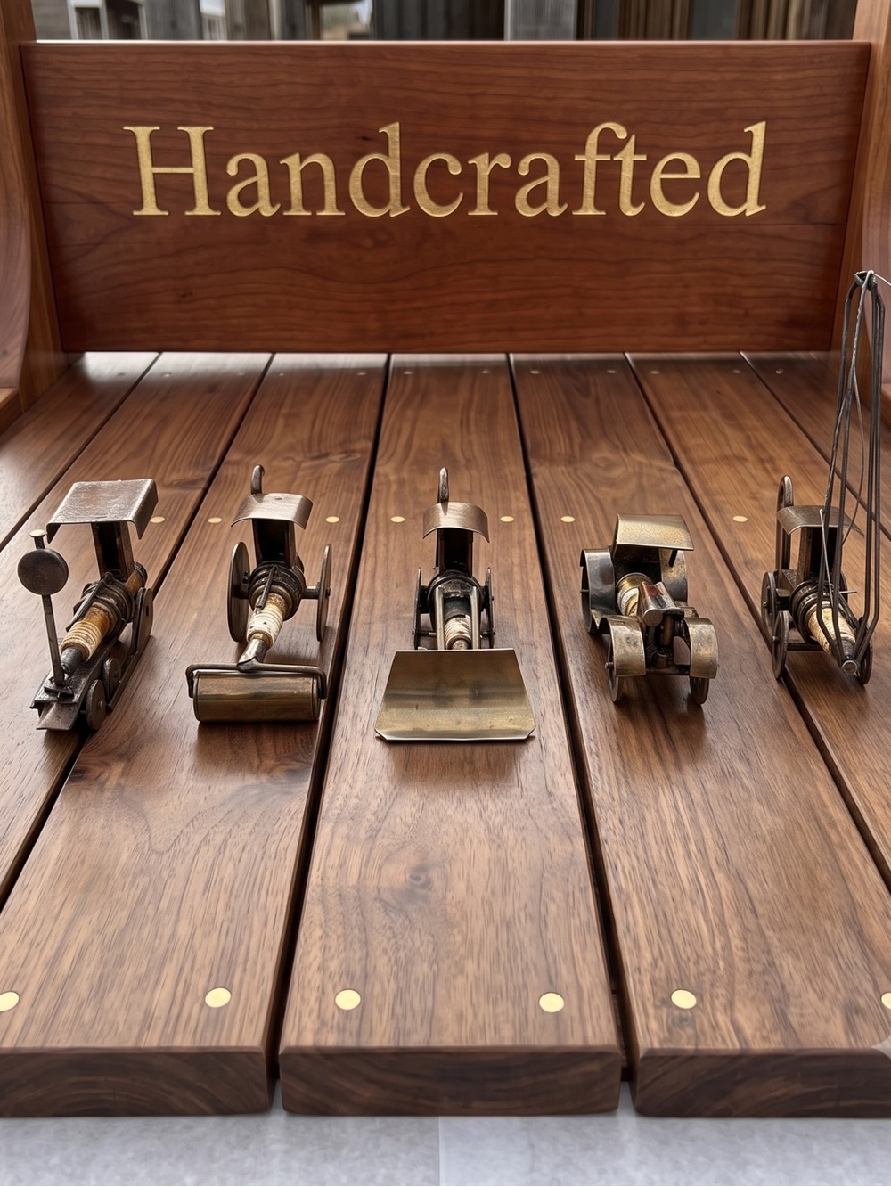 Handcrafted Steampunk Spark Plug Art Vehicles, Set of 5